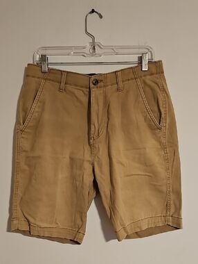 Plugg Men's Tan Flat-Front Shorts